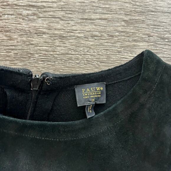 GUC PAUW AMSTERDAM Black Wool Sheep Skin Dress Size 3 LBD Quiet Luxury - Picture 7 of 14